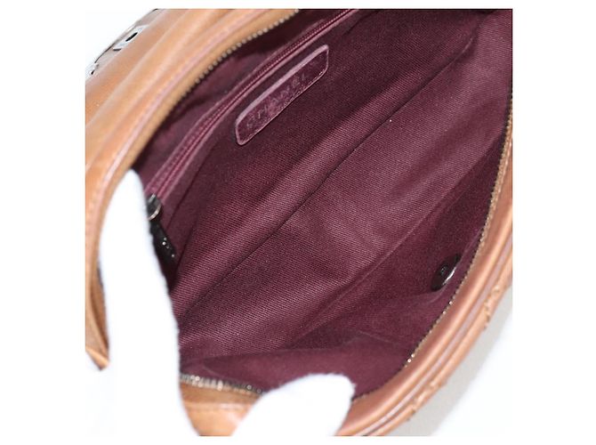 CHANEL Matelassé 25 Borsa a Spalla con Catena in Pelle Marrone Argento CC Autenticata 134215 - vista 21