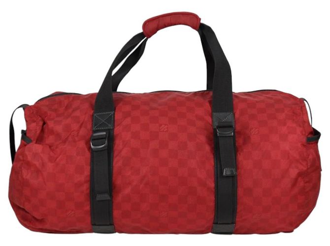 LOUIS VUITTON Borsa Boston Plat Ktical Aventura Damier Rossa N23208 LV Auth 132525V Rosso - vista 13