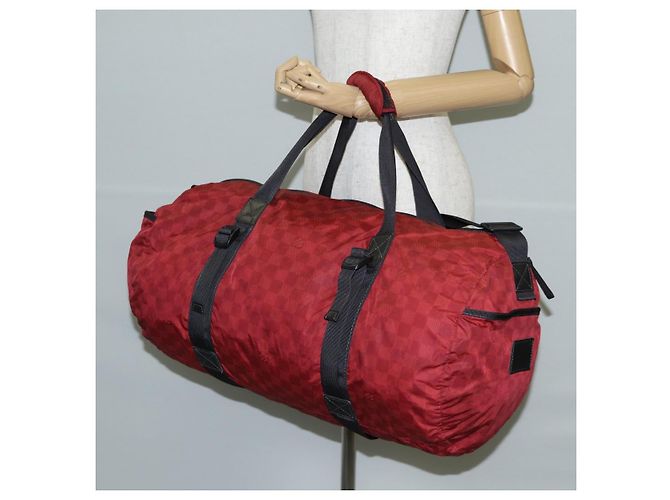 LOUIS VUITTON Borsa Boston Plat Ktical Aventura Damier Rossa N23208 LV Auth 132525V Rosso - vista 25