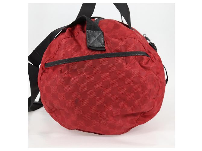 LOUIS VUITTON Borsa Boston Plat Ktical Aventura Damier Rossa N23208 LV Auth 132525V Rosso - vista 4