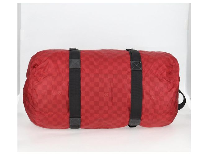 LOUIS VUITTON Borsa Boston Plat Ktical Aventura Damier Rossa N23208 LV Auth 132525V Rosso - vista 5