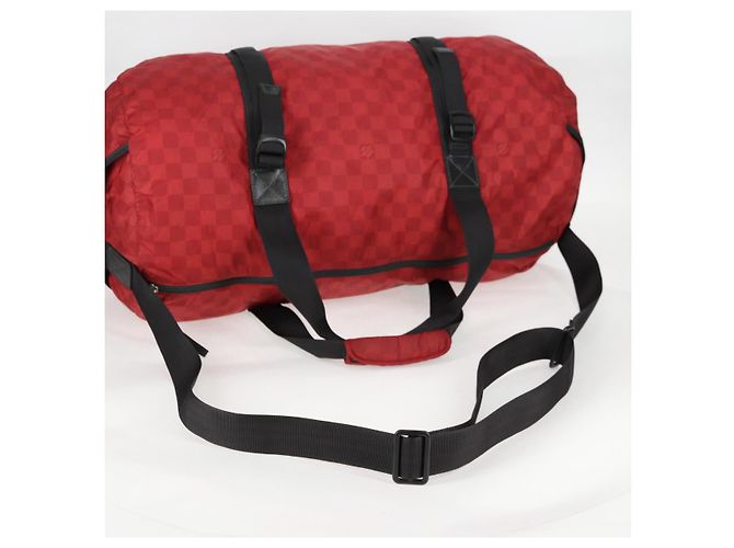 LOUIS VUITTON Borsa Boston Plat Ktical Aventura Damier Rossa N23208 LV Auth 132525V Rosso - vista 9