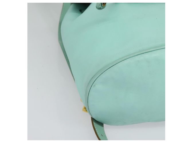 Zaino in pelle Salvatore Ferragamo blu turchese oro Auth bs27971 - vista 10
