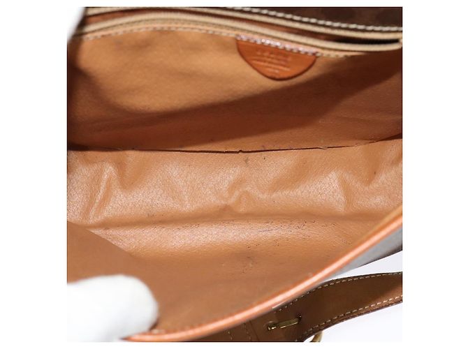 Céline Borsa a Spalla in Tela Macadam CELINE in Pelle PVC Marrone Oro Auth 136153 D'oro - vista 17