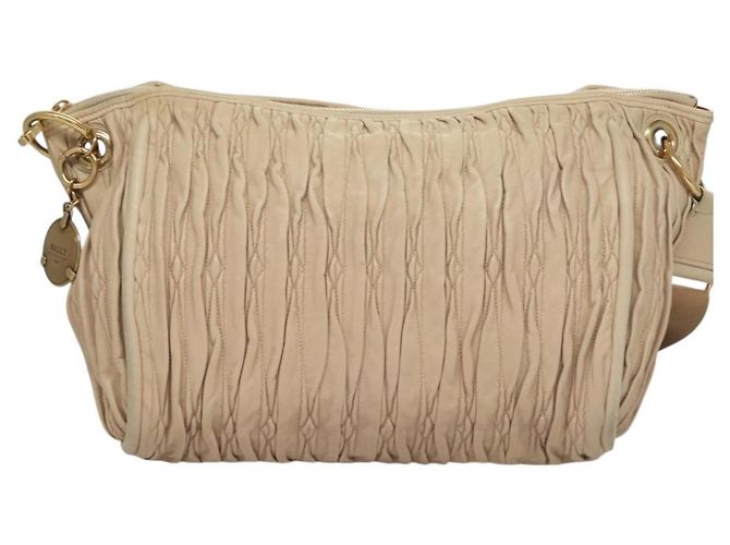 BALLY Borsa a Spalla Pelle Beige Oro Auth sw1288 D'oro - vista 2