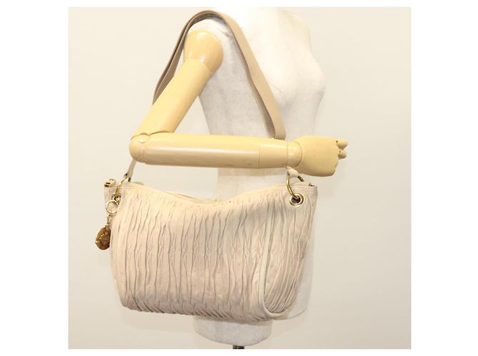 BALLY Borsa a Spalla Pelle Beige Oro Auth sw1288 D'oro - vista 23