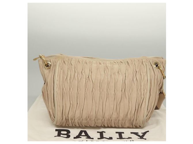 BALLY Borsa a Spalla Pelle Beige Oro Auth sw1288 D'oro - vista 24