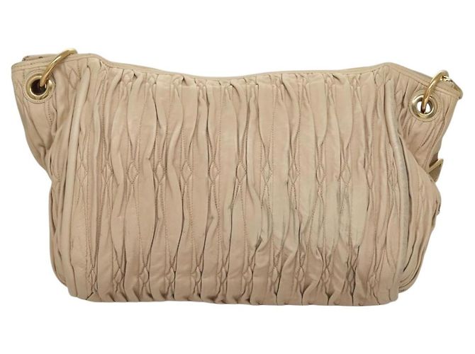 BALLY Borsa a Spalla Pelle Beige Oro Auth sw1288 D'oro - vista 3