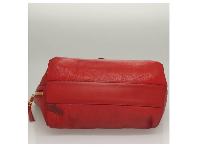 Chloé Borsa Tote in Pelle Rossa e Dorata Chloe Dylan Auth am8898 Rosso D'oro - vista 10