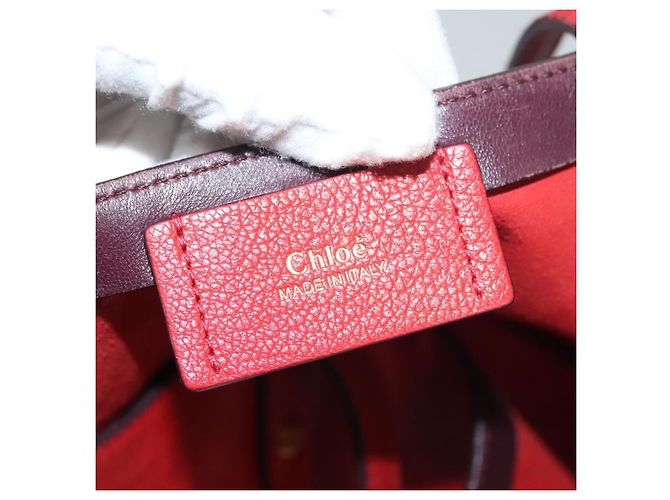 Chloé Borsa Tote in Pelle Rossa e Dorata Chloe Dylan Auth am8898 Rosso D'oro - vista 17