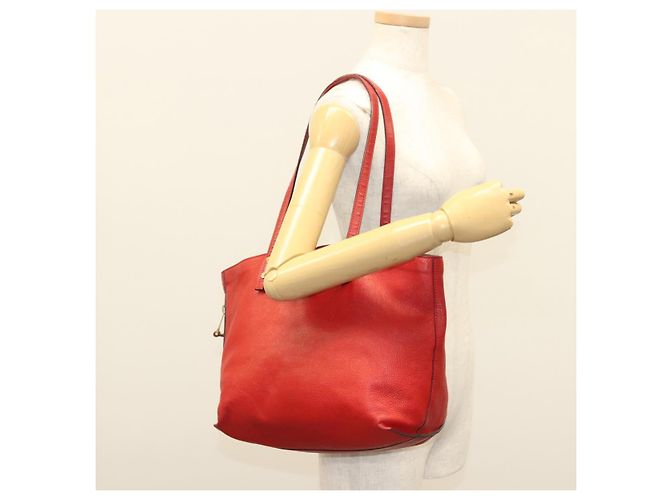 Chloé Borsa Tote in Pelle Rossa e Dorata Chloe Dylan Auth am8898 Rosso D'oro - vista 23