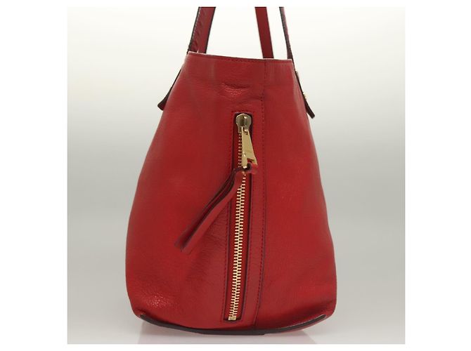 Chloé Borsa Tote in Pelle Rossa e Dorata Chloe Dylan Auth am8898 Rosso D'oro - vista 6