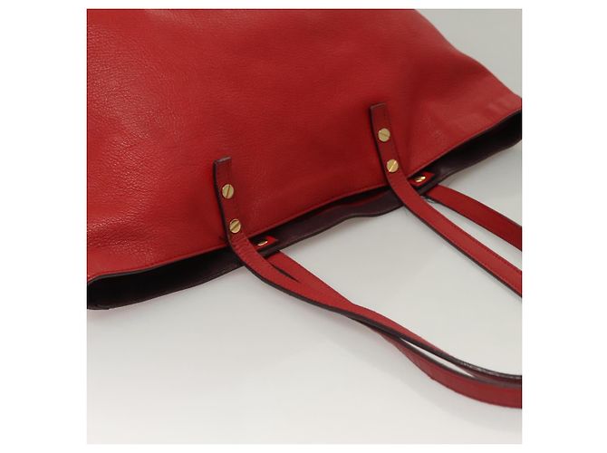 Chloé Borsa Tote in Pelle Rossa e Dorata Chloe Dylan Auth am8898 Rosso D'oro - vista 7