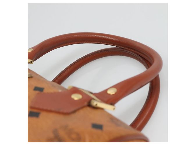 Sac Boston MCM Logogram Vicetos en cuir PVC marron et or Auth am8857 Doré - vue 8