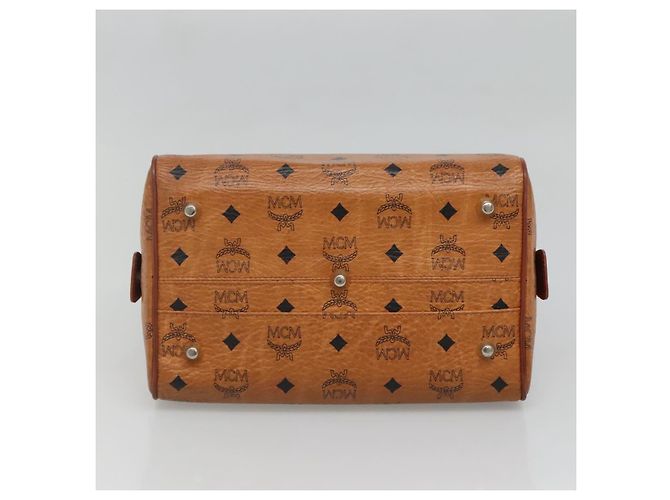 Sac Boston MCM Logogram Vicetos en cuir PVC marron et or Auth am8857 Doré - vue 9