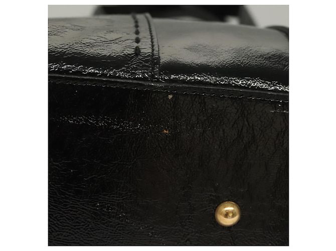 Borsa a Spalla Muse SAINT LAURENT Smalto Nero Oro Auth sw1147 D'oro - vista 10