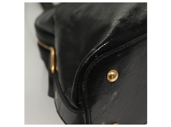 Borsa a Spalla Muse SAINT LAURENT Smalto Nero Oro Auth sw1147 D'oro - vista 11
