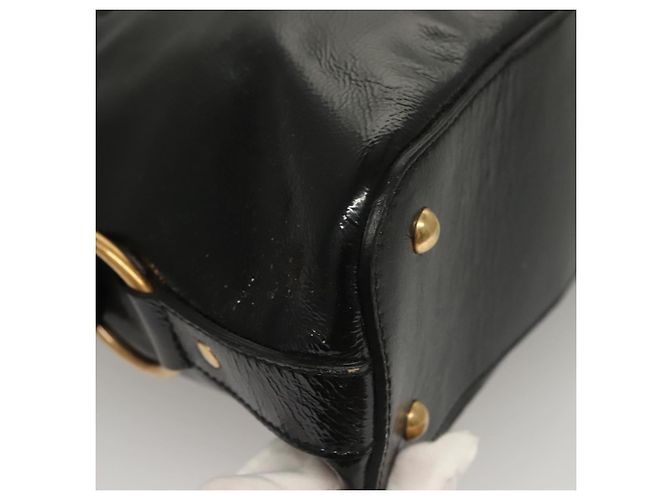 Borsa a Spalla Muse SAINT LAURENT Smalto Nero Oro Auth sw1147 D'oro - vista 13