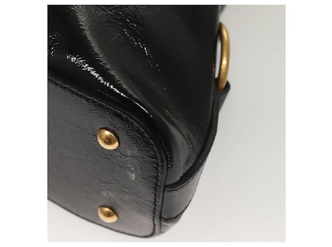 Borsa a Spalla Muse SAINT LAURENT Smalto Nero Oro Auth sw1147 D'oro - vista 14