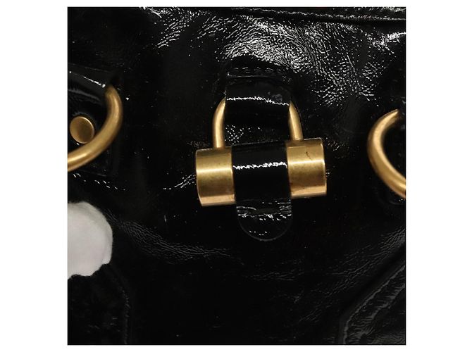 Borsa a Spalla Muse SAINT LAURENT Smalto Nero Oro Auth sw1147 D'oro - vista 15