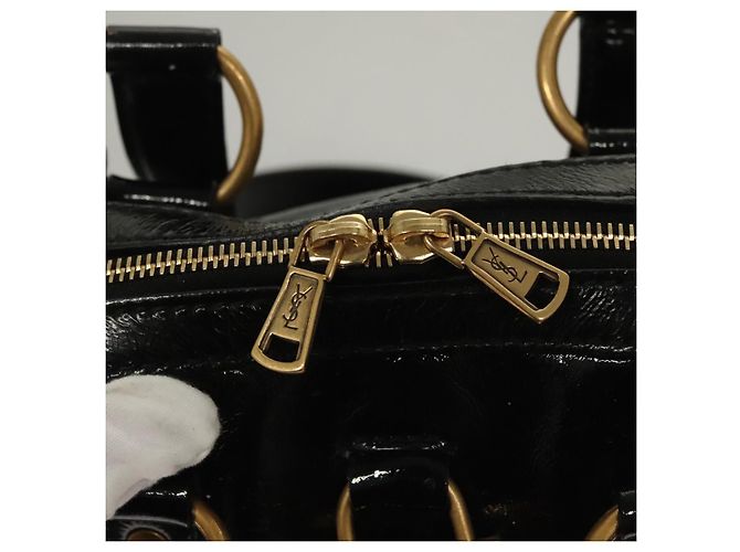 Borsa a Spalla Muse SAINT LAURENT Smalto Nero Oro Auth sw1147 D'oro - vista 16
