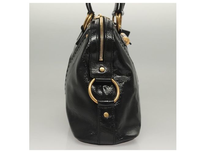 Borsa a Spalla Muse SAINT LAURENT Smalto Nero Oro Auth sw1147 D'oro - vista 5