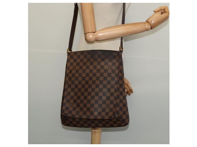 LOUIS VUITTON Bolsa de Hombro Musette Damier Ebene N51302 LV Auth BA4053 - vista 23