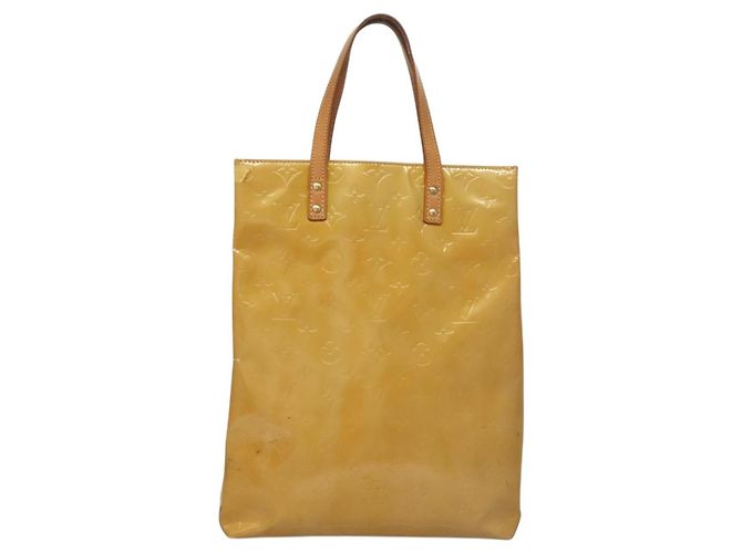 LOUIS VUITTON Borsa a Mano Monogram Vernis Reade MM Beige M91141 LV Auth sw1119 - vista 13