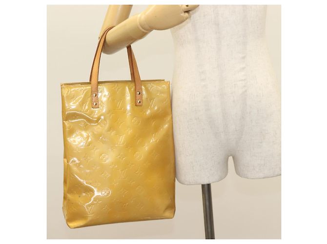 LOUIS VUITTON Borsa a Mano Monogram Vernis Reade MM Beige M91141 LV Auth sw1119 - vista 23