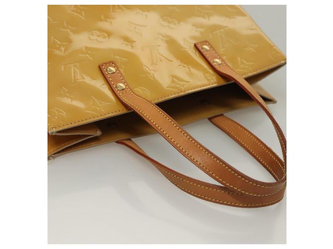 LOUIS VUITTON Borsa a Mano Monogram Vernis Reade MM Beige M91141 LV Auth sw1119 - vista 8
