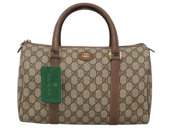 Borsa a Mano GUCCI GG Supreme PVC Beige Oro 001 39 6842 Auth ep9977 D'oro - vista 2