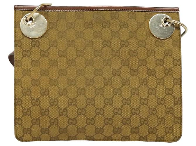 Borsa a Spalla GG Canvas Gucci Beige Oro Auth ep9963 D'oro - vista 3