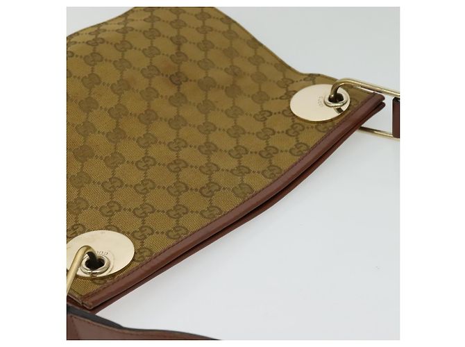 Borsa a Spalla GG Canvas Gucci Beige Oro Auth ep9963 D'oro - vista 6