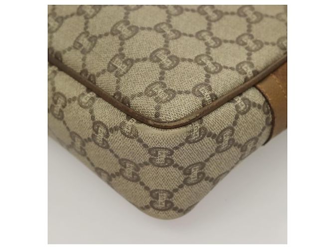 GUCCI GG Plus Supreme Clutch Bag PVC Beige Oro Auth sw1322 D'oro - vista 10