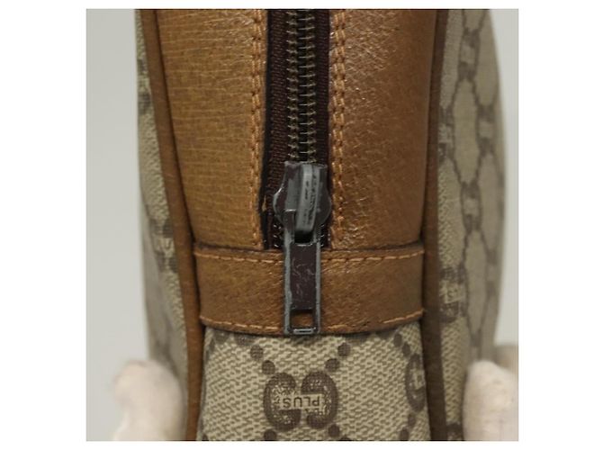 GUCCI GG Plus Supreme Clutch Bag PVC Beige Oro Auth sw1322 D'oro - vista 13