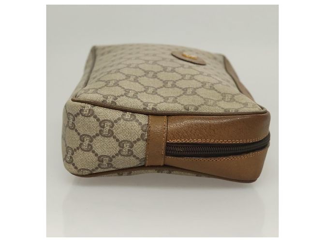 GUCCI GG Plus Supreme Clutch Bag PVC Beige Oro Auth sw1322 D'oro - vista 4