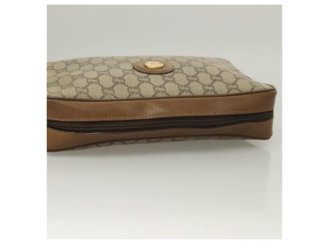 GUCCI GG Plus Supreme Clutch Bag PVC Beige Oro Auth sw1322 D'oro - vista 7