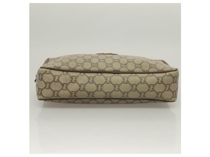 GUCCI GG Plus Supreme Clutch Bag PVC Beige Oro Auth sw1322 D'oro - vista 8