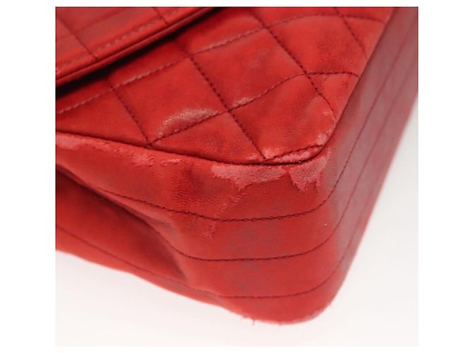 CHANEL Borsa a Spalla Matelassé in Pelle di Agnello Rossa Oro CC Auth 136059 Rosso D'oro - vista 11