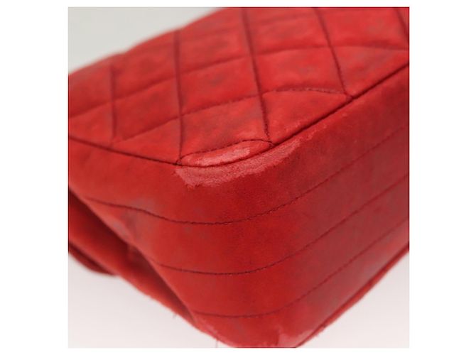 CHANEL Borsa a Spalla Matelassé in Pelle di Agnello Rossa Oro CC Auth 136059 Rosso D'oro - vista 13