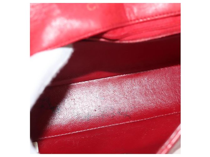 CHANEL Borsa a Spalla Matelassé in Pelle di Agnello Rossa Oro CC Auth 136059 Rosso D'oro - vista 21