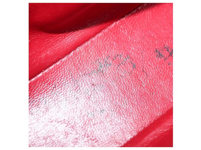 CHANEL Borsa a Spalla Matelassé in Pelle di Agnello Rossa Oro CC Auth 136059 Rosso D'oro - vista 24