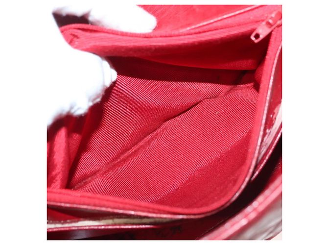 CHANEL Borsa a Spalla Matelassé in Pelle di Agnello Rossa Oro CC Auth 136059 Rosso D'oro - vista 25