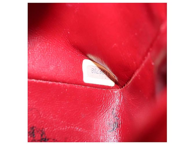 CHANEL Borsa a Spalla Matelassé in Pelle di Agnello Rossa Oro CC Auth 136059 Rosso D'oro - vista 27