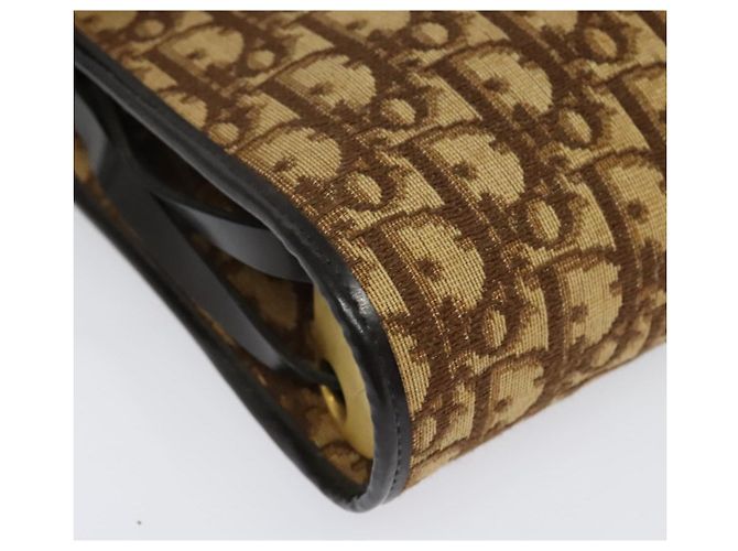 Christian Dior Trotter Canvas Shoulder Bag Brown Gold Auth 135940 Golden - view 11