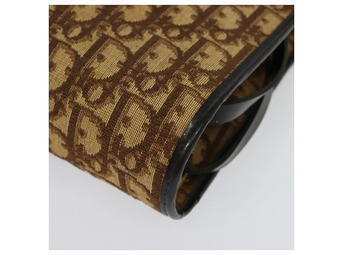 Christian Dior Trotter Canvas Shoulder Bag Brown Gold Auth 135940 Golden - view 12
