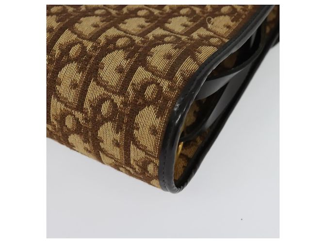 Christian Dior Trotter Canvas Shoulder Bag Brown Gold Auth 135940 Golden - view 14