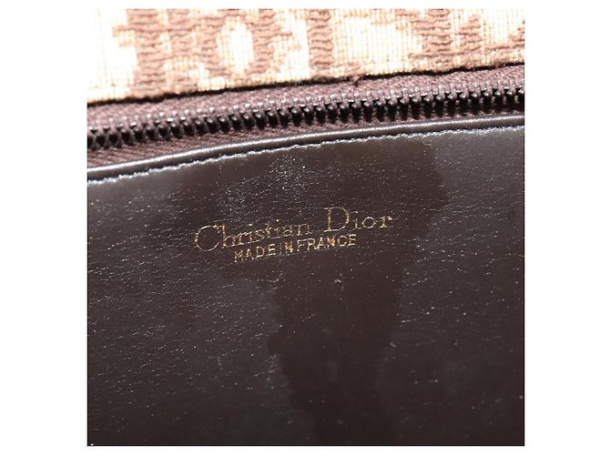 Christian Dior Trotter Canvas Shoulder Bag Brown Gold Auth 135940 Golden - view 16