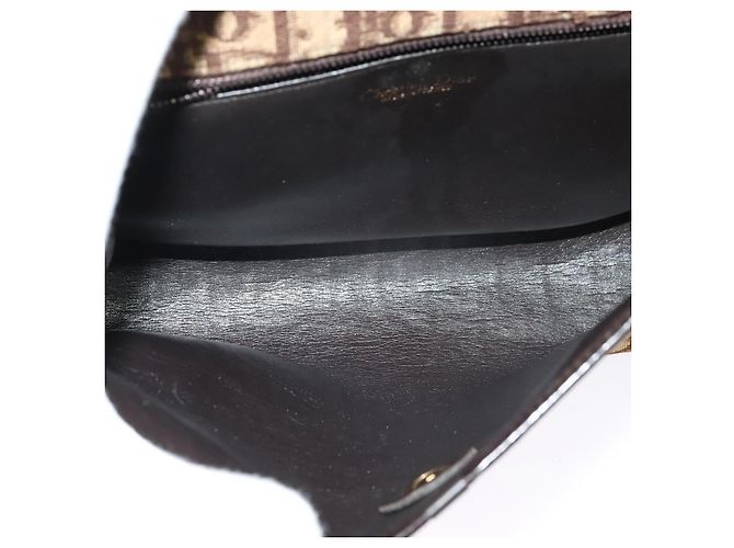 Christian Dior Trotter Canvas Shoulder Bag Brown Gold Auth 135940 Golden - view 17