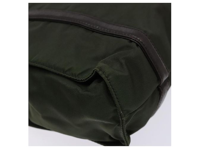 PRADA Schultertasche Nylon Leder Khaki Silber Authentisch bs28226 - Ansicht 16
